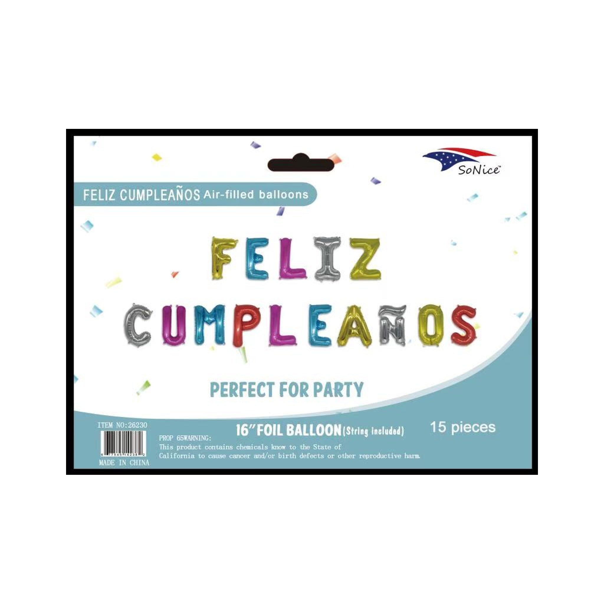 Birthday Banner Feliz Cumpleaños M/Colors
